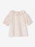 Blouse à collerette en gaze de coton fille corail+écru - vertbaudet enfant 