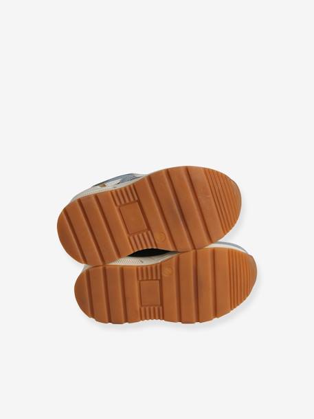 Baskets lacées et zippées bébé bleu jean+écru - vertbaudet enfant 