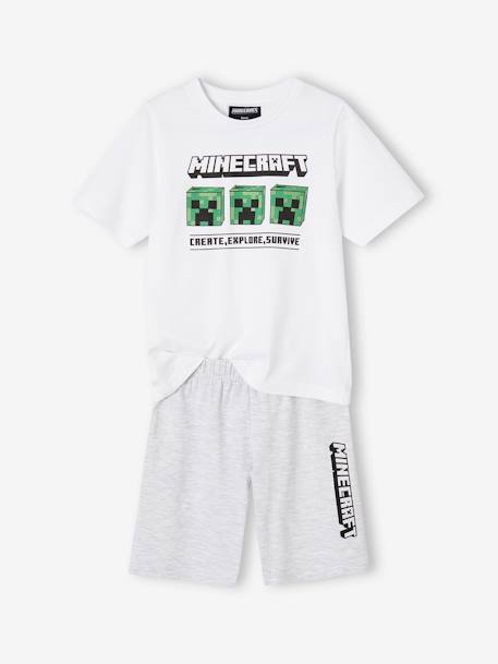 Pyjashort bicolore garçon Minecraft® gris chiné - vertbaudet enfant 