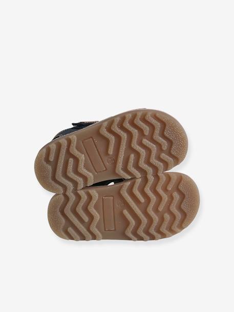 Sandales scratchées cuir enfant collection maternelle beige+lot bleu - vertbaudet enfant 