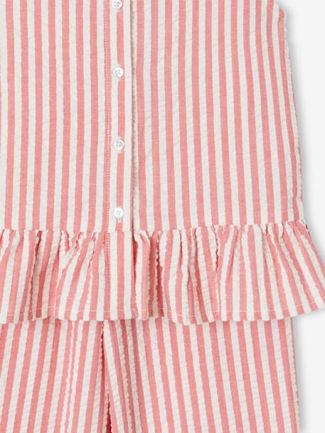 Meisjesset blouse + 7/8e broek rood+saliegroen - vertbaudet enfant 