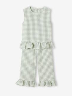 -Ensemble fille blouse pantalon 7/8ème 
