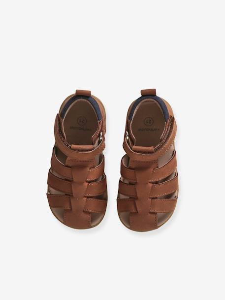 Chaussures premiers pas bébé scratchs lot beige+marine+marron - vertbaudet enfant 