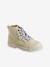 Hoge stoffen sneakers met gekartelde zool voor meisjes lichtgeel - vertbaudet enfant 