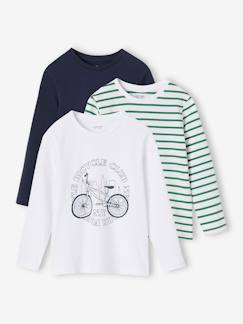 Jongens-T-shirt, poloshirt, souspull-T-shirt-Set van 3 bijpassende jongensshirts met lange mouwen