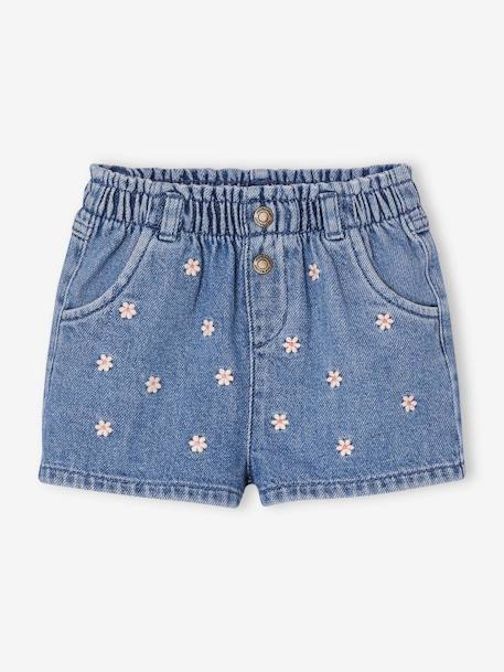 Bébé-Short bébé en denim brodé 