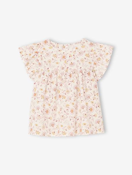 Ensemble fille blouse short en gaze de coton jaune pastel+lilas+vanille+vert sauge - vertbaudet enfant 