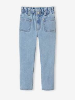 -Onverwoestbare jeans in paperbagstijl voor meisjes