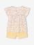 Set blouse met bloemen en short van katoengaas voor meisjes lila+pastelgeel+saliegroen+vanille - vertbaudet enfant 