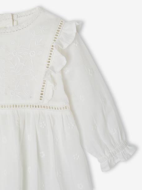 Feestelijke babyset: jurk, pofbroek en haarband wit - vertbaudet enfant 