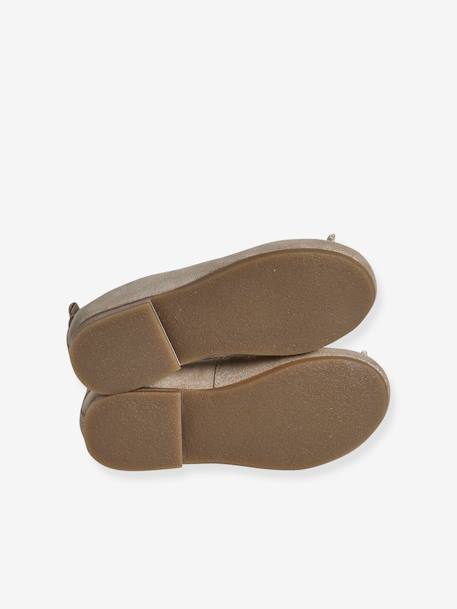 Ballerina's in metallic leer voor meisjes goud - vertbaudet enfant 