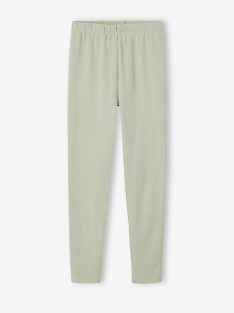 Set van 2 Basics meisjesleggings donkergrijs+kaki+rozenhout+saliegroen - vertbaudet enfant 