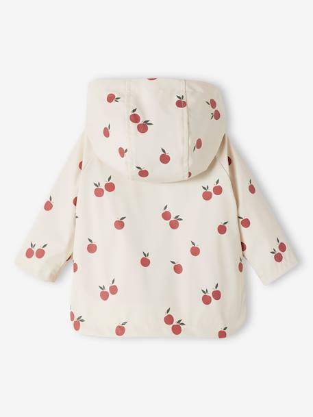 Ciré bébé fille à capuche écru+vert céladon imprimé - vertbaudet enfant 