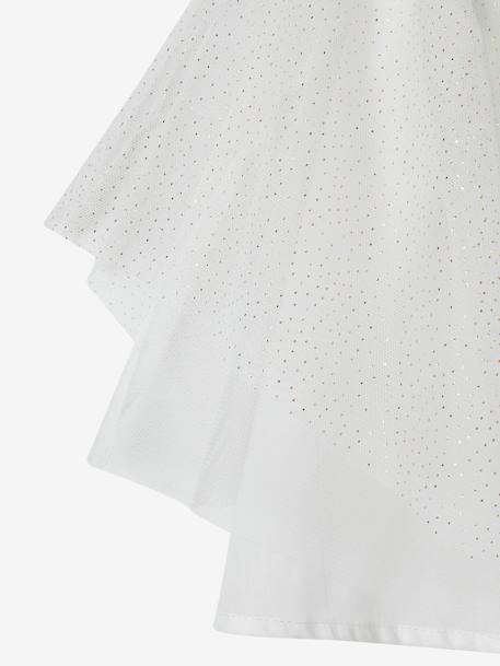 Robe cérémonie en tulle à paillettes fille manches papillon écru - vertbaudet enfant 