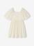 Gesmokte nette meisjesjurk in reliëfstof lichtroze+saliegroen+vanille - vertbaudet enfant 