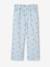 Pantalon large à fleurs style paperbag fille bleu imprimé - vertbaudet enfant 