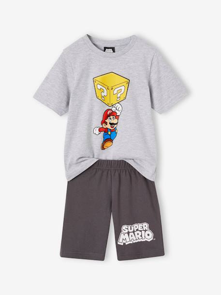 Tweekleurige pyjashort voor jongens Super Mario® antraciet - vertbaudet enfant 
