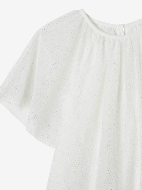 Robe cérémonie en tulle à paillettes fille manches papillon écru - vertbaudet enfant 