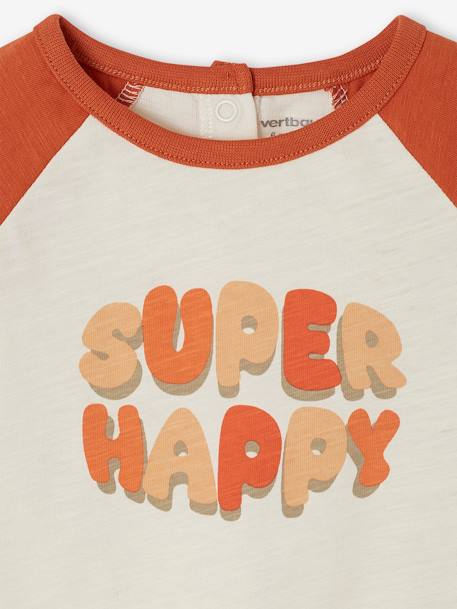 Baby colorblock T-shirt met lange mouwen roest - vertbaudet enfant 
