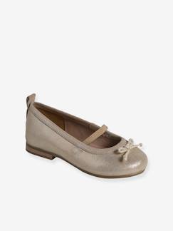 Schoenen-Meisje shoenen 23-38-Ballerina's in metallic leer voor meisjes