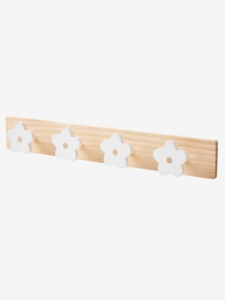 Patère en bois avec 4 fleurs blanc - vertbaudet enfant 
