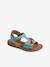 Sandales scratchées cuir enfant collection maternelle turquoise - vertbaudet enfant 