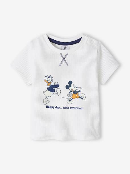 Babyshirt van wafelstof Disney® Mickey ecru - vertbaudet enfant 