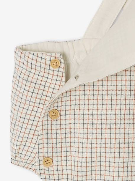 Combinaison bébé naissance forme barboteuse bleu chambray rayé+écru - vertbaudet enfant 