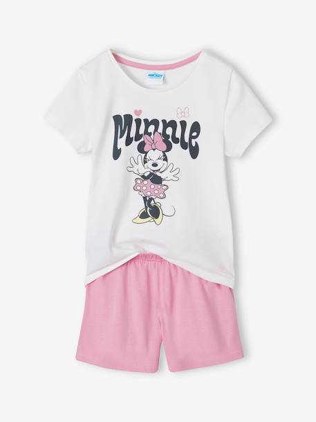 Tweekleurige korte pyjamabroek meisjes Disney® Minnie rozen - vertbaudet enfant 