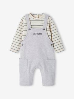 Baby-Fleece babyset met te personaliseren T-shirt en tuinbroek