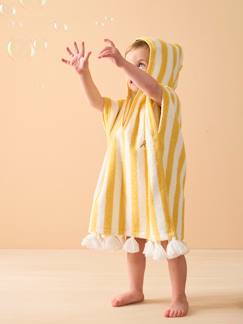 Linnengoed en decoratie-Badlinnen-Poncho-Personaliseerbare gestreepte baby-badponcho