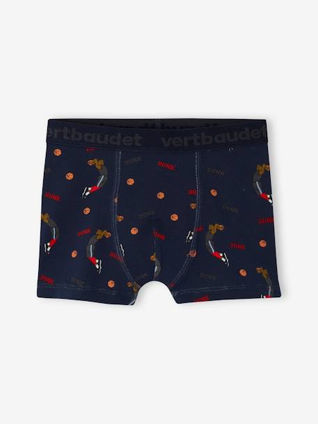 Lot de 5 boxers stretch basket garçon en coton bio gris chiné - vertbaudet enfant 