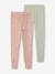 Set van 2 Basics meisjesleggings donkergrijs+kaki+rozenhout+saliegroen - vertbaudet enfant 