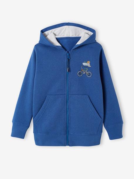Fancy ridge hoodie met rits blauw - vertbaudet enfant 