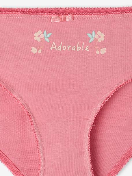 Lot de 4 culottes magnolia fille en coton bio pivoine - vertbaudet enfant 