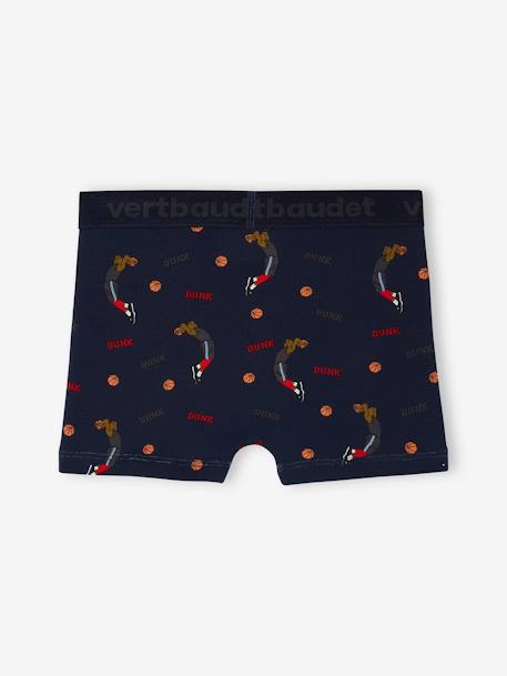Set met 5 stretch jongensboxers 'basket' van biokatoen gemêleerd grijs - vertbaudet enfant 