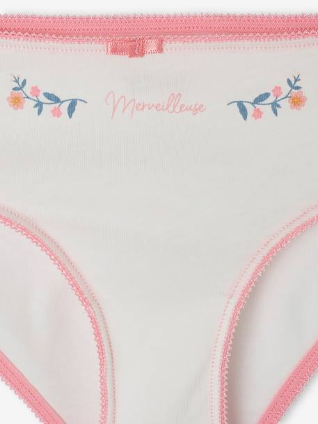 Lot de 4 culottes magnolia fille en coton bio pivoine - vertbaudet enfant 