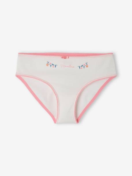 Lot de 4 culottes magnolia fille en coton bio pivoine - vertbaudet enfant 