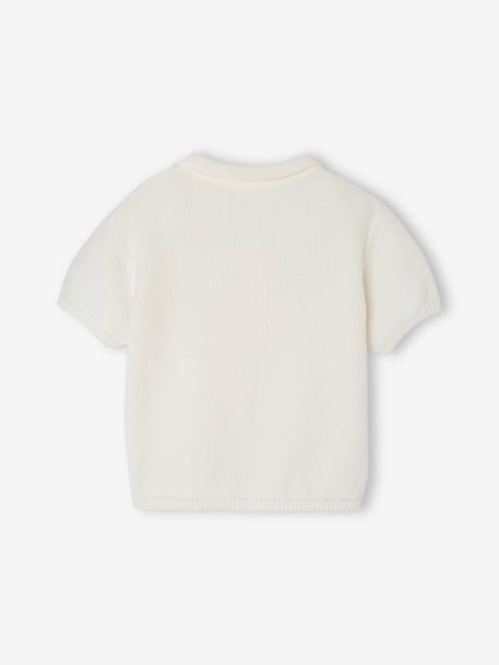 Polo en tricot bébé écru - vertbaudet enfant 