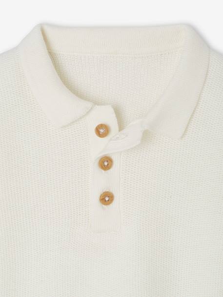 Polo en tricot bébé écru - vertbaudet enfant 