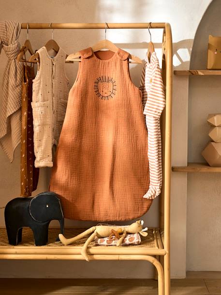 Mouwloos zomers slaapzakje ETHNIC Oeko-Tex® okergeel+saliegroen - vertbaudet enfant 