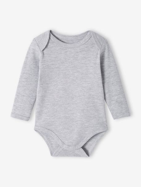 Lot de 5 bodies manches longues bébé emmanchure US en coton Bio bleu nuit - vertbaudet enfant 