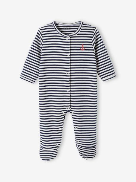 Lot de 3 dors-bien en interlock bébé ouverture naissance bleu nuit - vertbaudet enfant 
