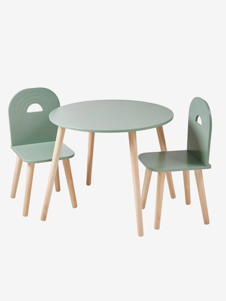 Table et chaises enfant Arc en ciel vert sauge - vertbaudet enfant 