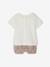 Ensemble T-shirt avec col et short fleuri naissance écru - vertbaudet enfant 
