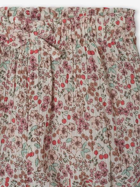 Ensemble T-shirt avec col et short fleuri naissance écru - vertbaudet enfant 