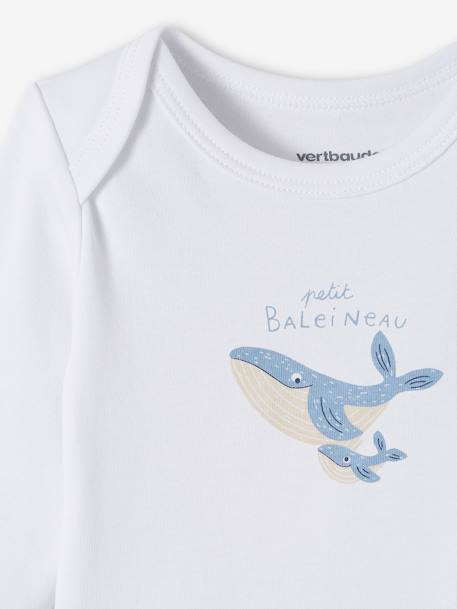 Lot de 5 bodies manches longues bébé emmanchure US en coton Bio bleu nuit - vertbaudet enfant 