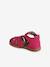 Sandales bébé cuir bout fermé beige irisé+blanc imprimé+fuchsia - vertbaudet enfant 