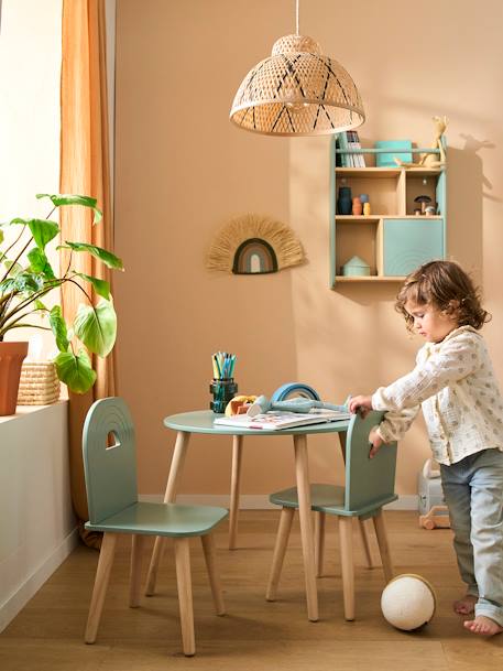 Table et chaises enfant Arc en ciel vert sauge - vertbaudet enfant 