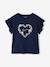 T-shirt fille motif fantaisie manches courtes volantées anthracite+jaune pâle+marine+rose pâle - vertbaudet enfant 